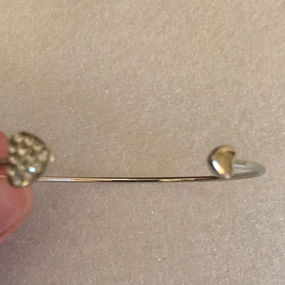 2 for $12 Adjustable Love Heart Silver and Gold-tone Bangle Bracelets - Picture 9 of 13